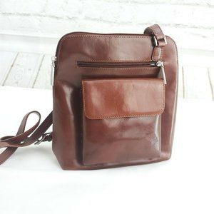 Hobo International Womens Cognac Brown Flap Front Slip Pocket Crossbody Handbag